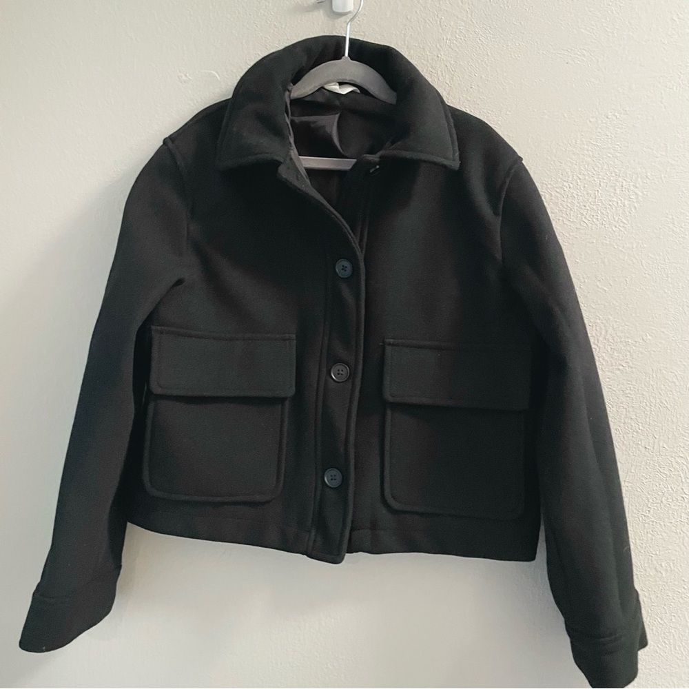 H&M Girl’s Cropped Felted Fabric Jacket Size 14